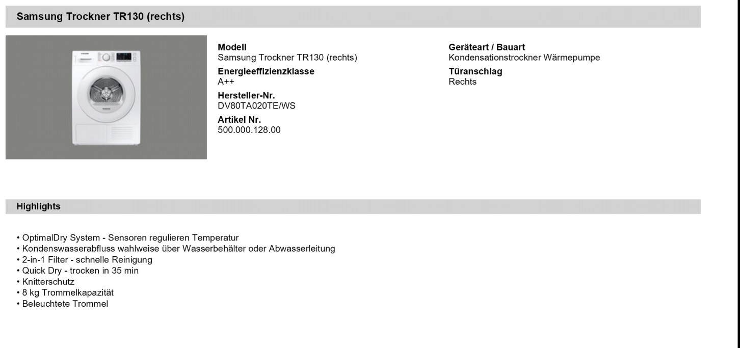 Samsung Trockner TR130