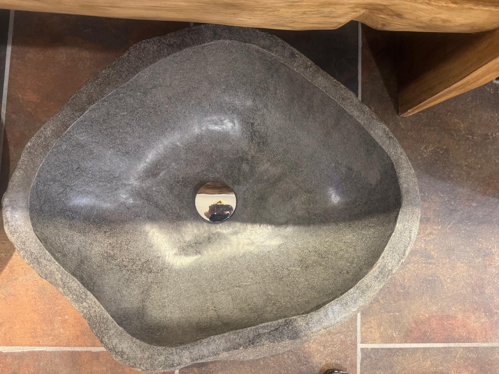 Granit-Waschbecken Unikat Riverstone Grau