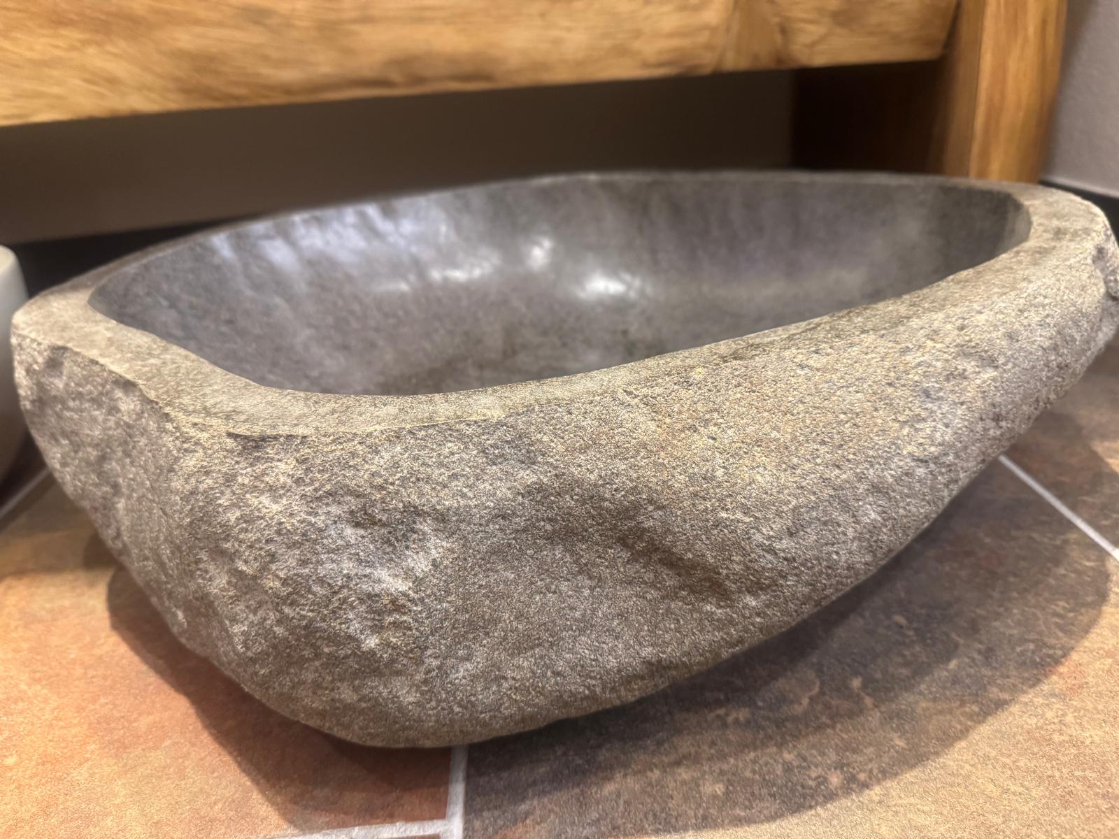 Granit-Waschbecken Unikat Riverstone Grau