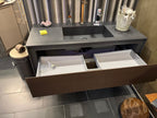 Elegantes Badmöbel Komplettes mit Spiegel Schwarz und Bronze