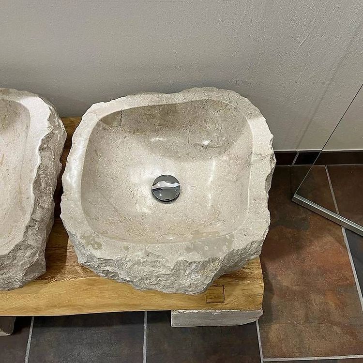 Granit-Waschbecken Creme (2 verschiedene Formen) Spezielles