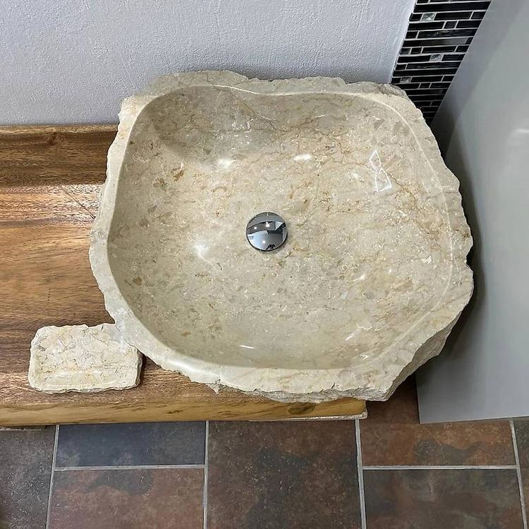 Granit-Waschbecken Creme (2 verschiedene Formen) Spezielles