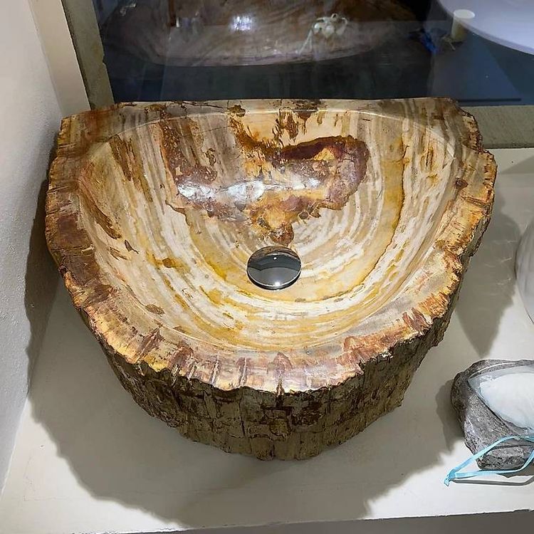 Waschbecken Unikat Spezielles Holz-Stein