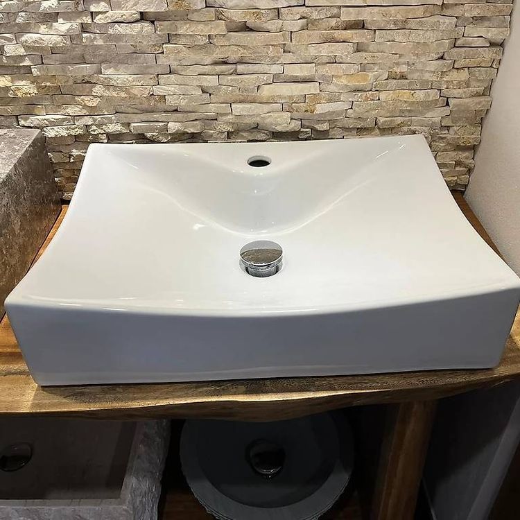 Weiss Glanz Keramik-Waschbecken