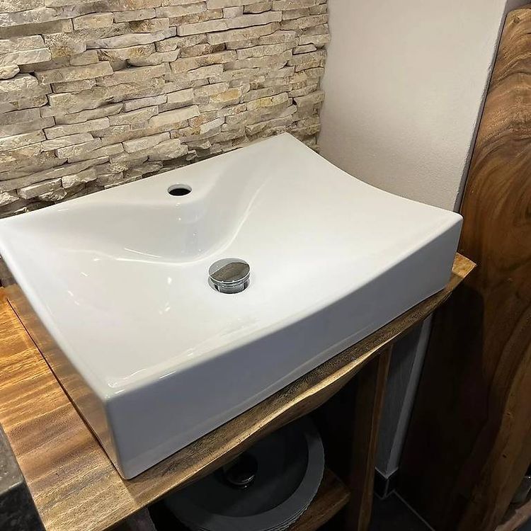 Weiss Glanz Keramik-Waschbecken